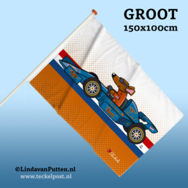 RACE AUTO TECKEL Vlag Groot 150x100cm