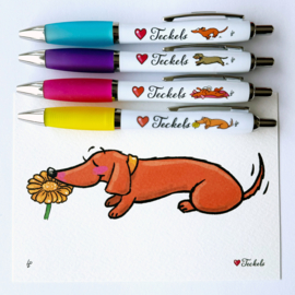 Love Teckels, 4 pennen en ansichtkaart