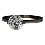 2 mm Glamourstone Ring Zwart
