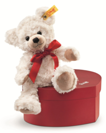 109904 Sweetheart Teddybeer in een hartendoos crème 22cm