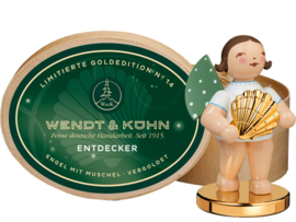 Limited-Goldedition -650/127/LE nr 14 - engel met gouden schelp gouden sokkel