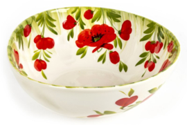EWBL21 Organische schaal groot met (kleine) klaprozen/ 25 cm