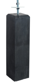 Betonpoer antraciet 20 x 20 x 57 cm met vaste draadstang (M16) en verstelbare plaat