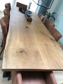 Eiken boomstam eettafel