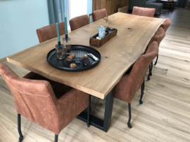 Eiken boomstam eettafel