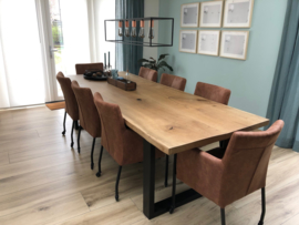 Eiken boomstam eettafel