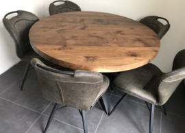 Ronde notenhouten tafel