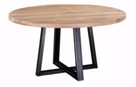 Ronde eiken eettafel