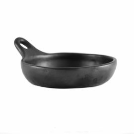 BLACK POTTERY BORD MET HANDVAT