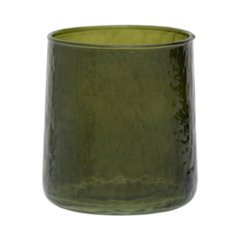 UNC GLAS - PALMGROEN MET GEHAMERDE STRUCTUUR