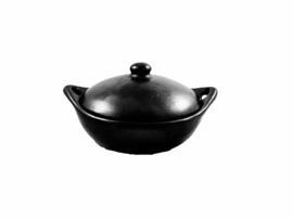 BLACK POTTERY LOWER CASSEROLE