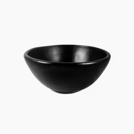 BLACK POTTERY DEEP SALAD BOWL