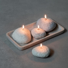 LEEFF SET OF 2 STONE CANDLES