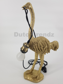 Tafellamp struisvogel goud