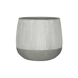 Pottery Pots Ridged Pax L White stripe