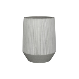 Pottery Pots Ridged Harrith High   L White stripe