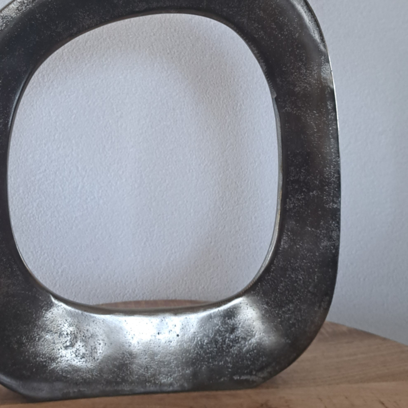 Aluminium Vaas / Ornament antique nikkel H49 cm
