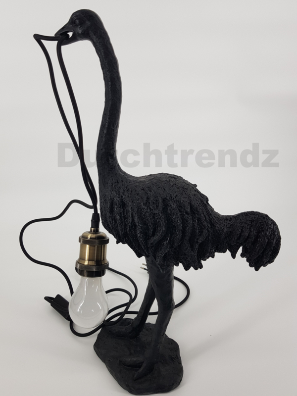 Mansion Atmosphere tafellamp struisvogel zwart