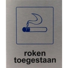 RP26 RVS Pictogram ROKEN TOEGESTAAN