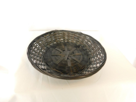 Bamboe mand Rond Zwart 25 cm Laag Model