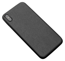 Zwart lederlook telefoonhoesje iPhone X softcase