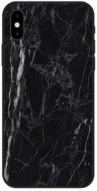 Marmer zwart telefoonhoesje iPhone Xs backcover softcase