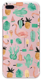 Flamingo cactus hoesje iPhone 7 Plus softcase