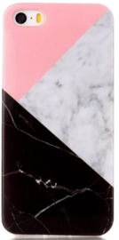 Zwart roze marmer hoesje iPhone 7 Plus softcase