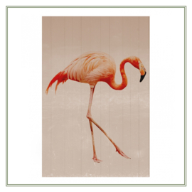 Print op hout FLAMINGO