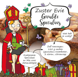 Gevuld speculaas kaart met Sint (dun papier)