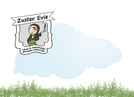 Kerstkaart zuster Evie met envelop