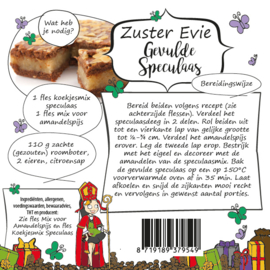 Gevuld speculaas kaart met Sint (dun papier)