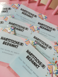 "HARTSTICKER bedankt" kaart