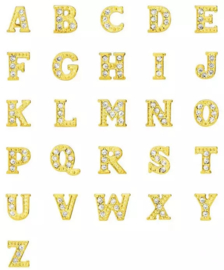 Letters goud met strass