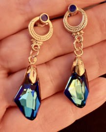 RVS oorhangers met Swarovski steen
