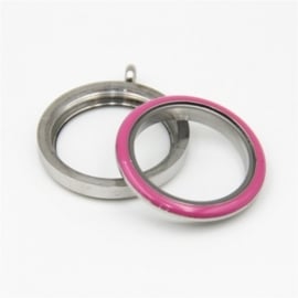 RVS Memorylocket Roze twist