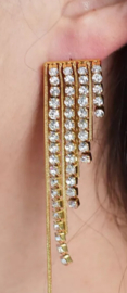RVS oorhangers met strass