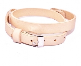 Beige leren armband voor Memorylocket