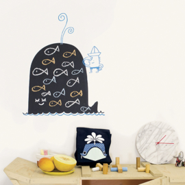 Muursticker Kinderkamer Chispum: Whale blackboard