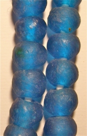 Turquoise blauwe glaskralen, maat 5