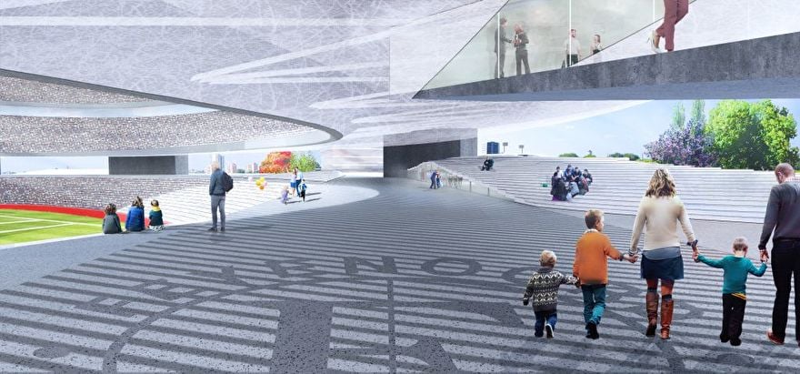 Interieur ontwerp Nieuwe Kuip station Feyenoord Rotterdam
