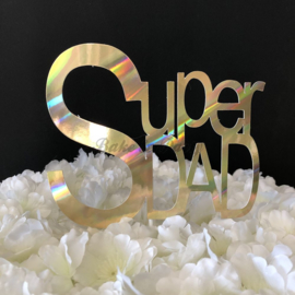 Taart Topper Carton "Super Dad" Holografisch
