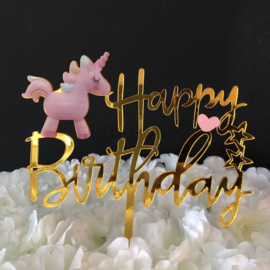 Taart Topper Acryl "Happy Birthday" (10)
