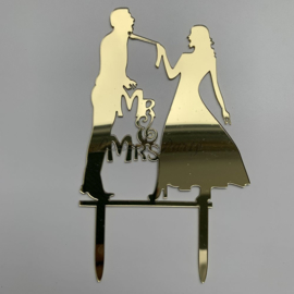 Taart Topper Acryl "Mr & Mrs" (7)