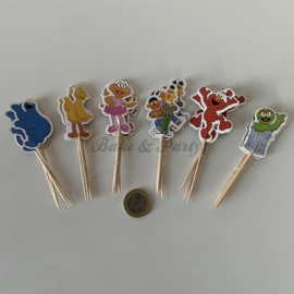 Cupcake Toppers "Sesamstraat" (24 stuks)