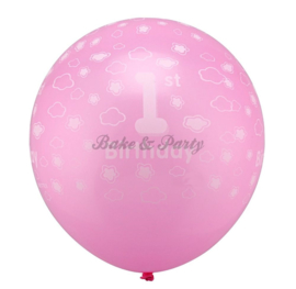 Latex Ballonnen "1st Birthday" Roze (20 stuks)