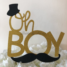 Taart Topper Carton "Oh Boy"