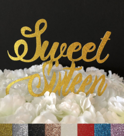 Taart Topper Carton "Sweet Sixteen"