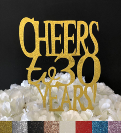 Taart Topper Carton "Cheers to 30 Years"