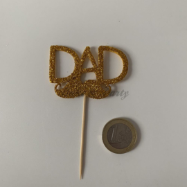 Cupcake Topper "Dad" Goud Glitter Foam